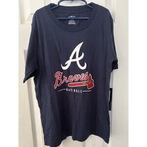 MLB Atlanta Braves T- Shirt Youth Medium 10/12 Blue Short Sleeve Crew Neck